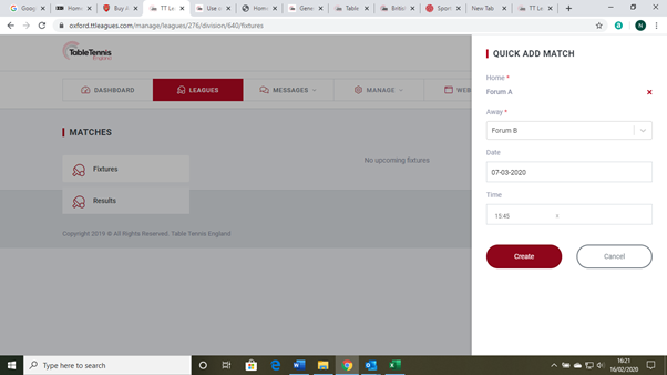 Fixtures and Fixture Management – Table Tennis England Help Centre