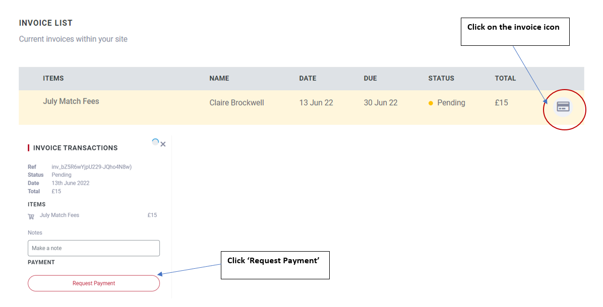 Invoices Table Tennis England Help Centre